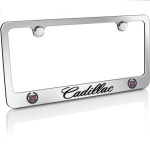 chrome cadillac license plate frame
